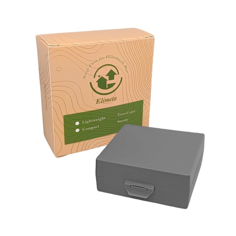 Elimeta Soap Container  Square Bar Soap Holder Fit Dr Squatch Soap  Travel Soap Case (Matt Grey) - Image 1